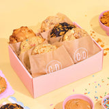 6 x New York Cookies, The Ultimate Favourites box with six freshly baked Crumbs & Doilies cookies in brown bags